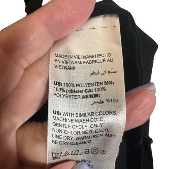 Chico's Black V-Neck Long Sleeve Sailor Collar Side Slit Dress Women Sz 2 12/14 - Picture 7 of 9